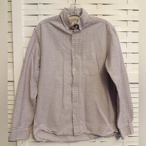 L.O.G.G. by H&M Men's White, Navy, and Red Checkered Oxford Shirt 100% cotton